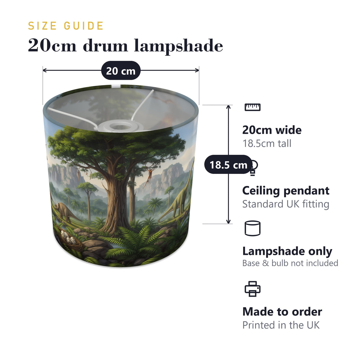 Dinosaur World wraparound lampshade - Volcano Valley - photo 7