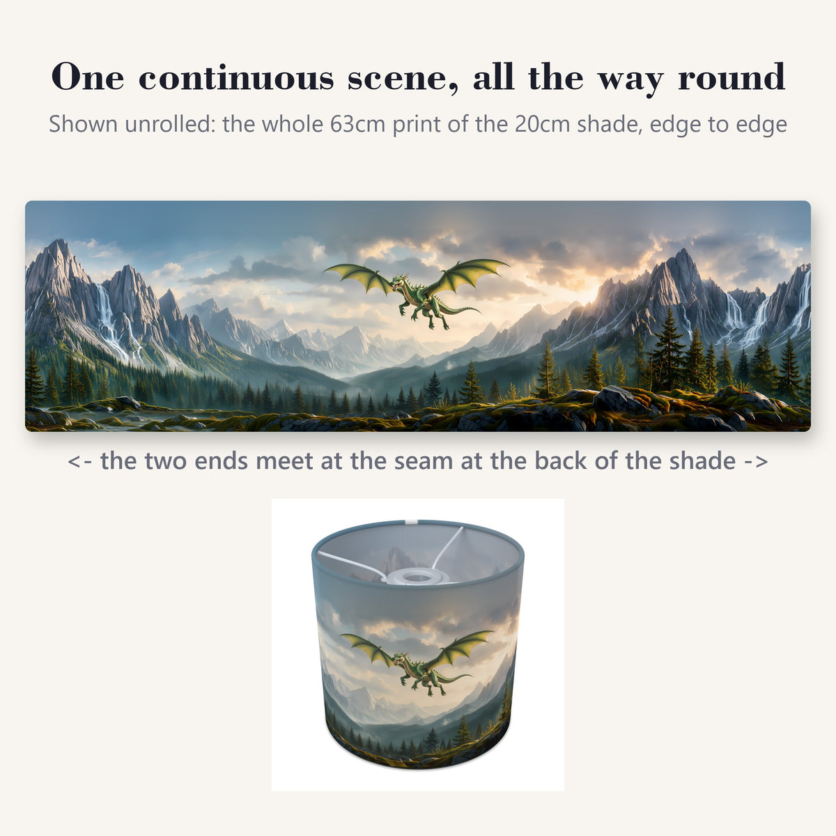 Dragon Mountains wraparound lampshade - Dragon Peaks - photo 2