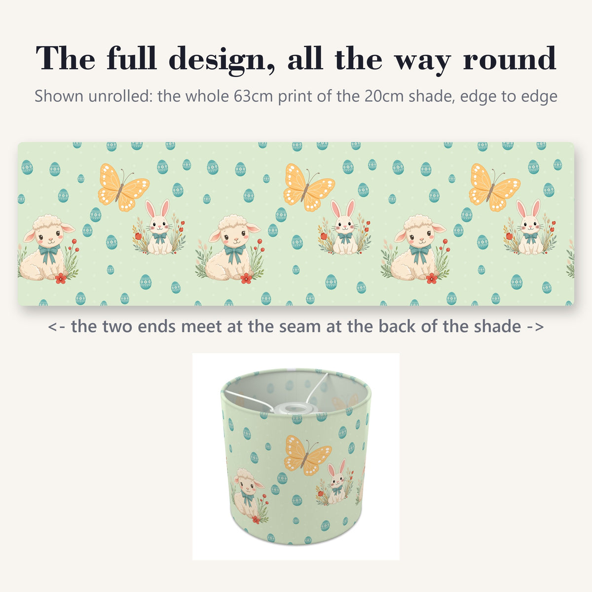 Meadow Easter lampshade - 20cm x 18.5cm Ceiling - photo 9
