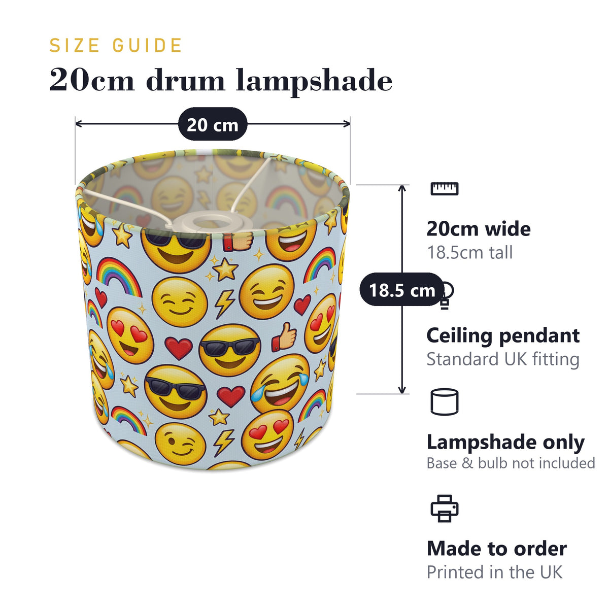 Sky Emoji Party lampshade - 20cm x 18.5cm Ceiling - photo 7