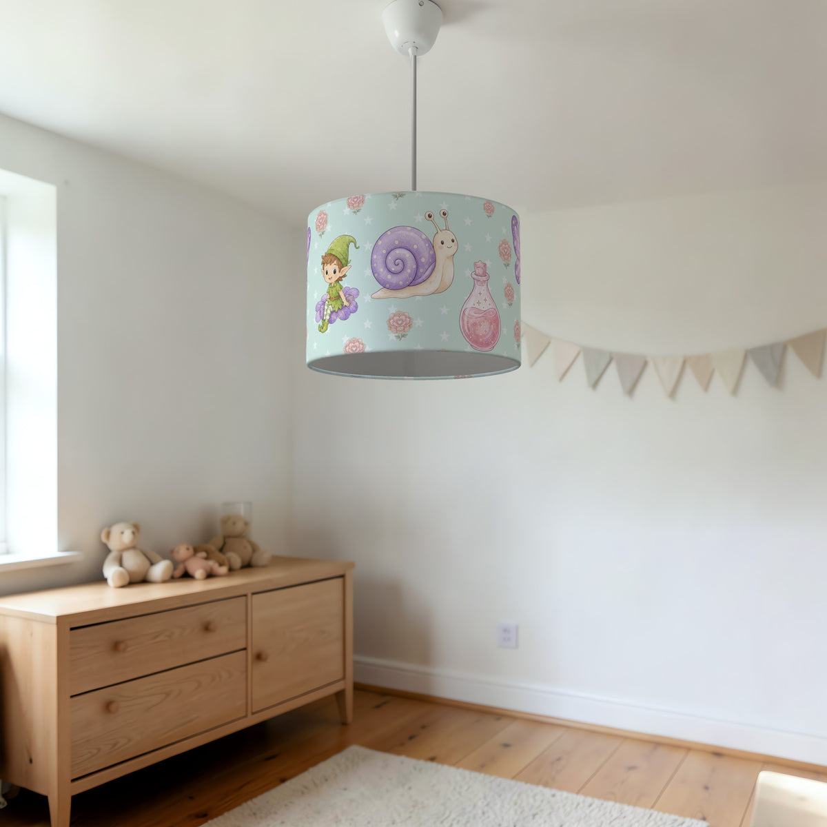 Mint Fairy Garden lampshade - 20cm x 18.5cm Ceiling - photo 3