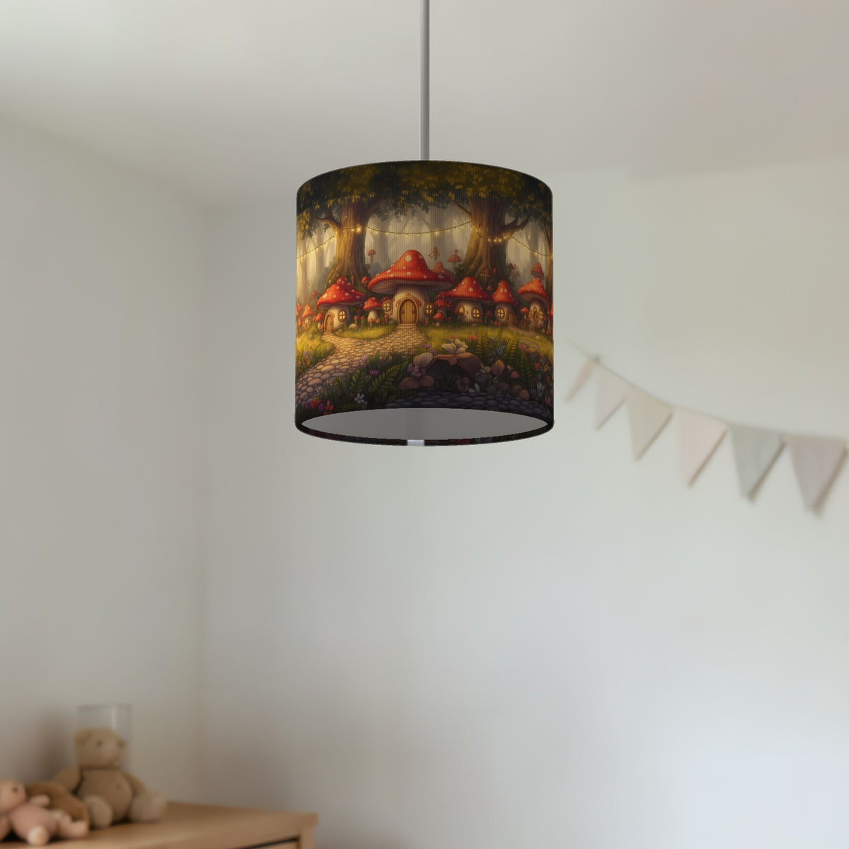 Fairytale Forest wraparound lampshade - Toadstool Village - photo 4