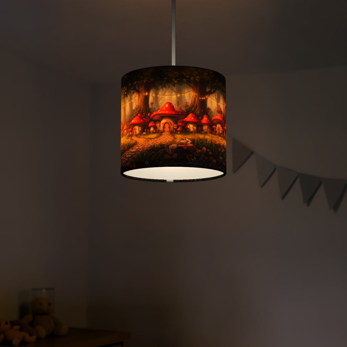 Fairytale Forest wraparound lampshade - Toadstool Village - photo 5