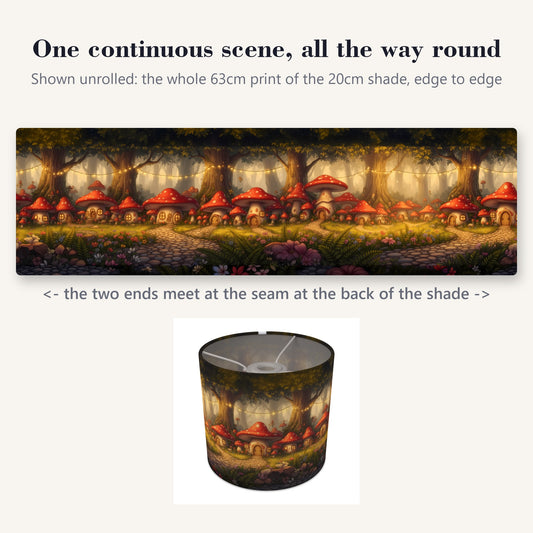 Fairytale Forest wraparound lampshade - Toadstool Village - photo 2