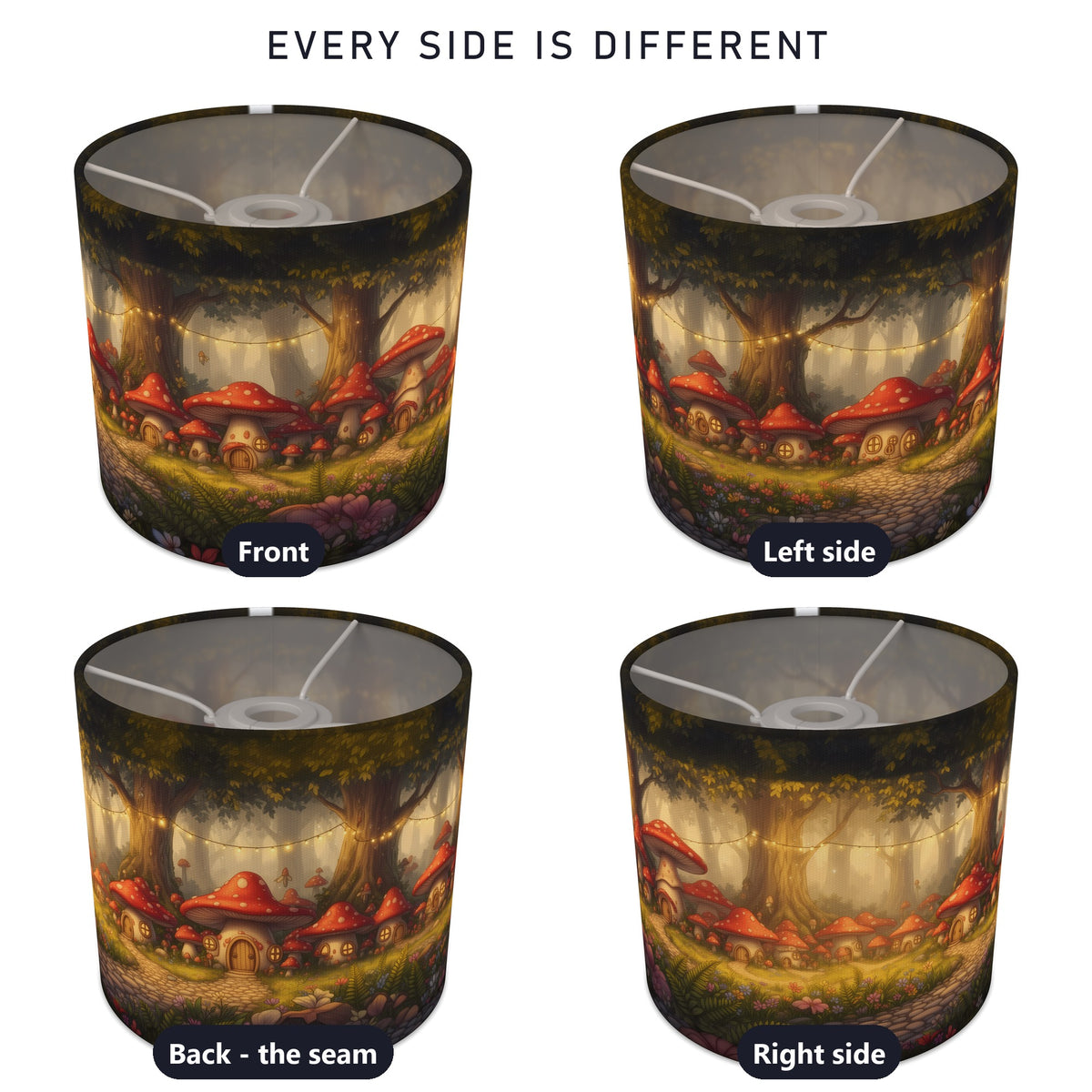 Fairytale Forest wraparound lampshade - Toadstool Village - photo 3