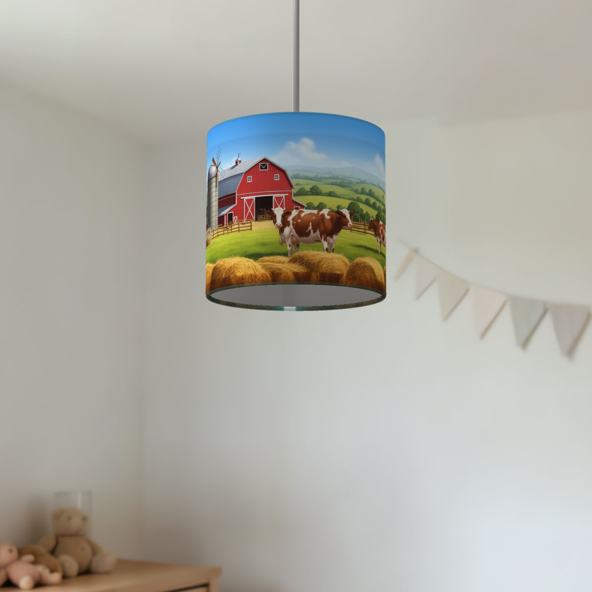 Farmland Panorama wraparound lampshade - Farmyard - photo 4