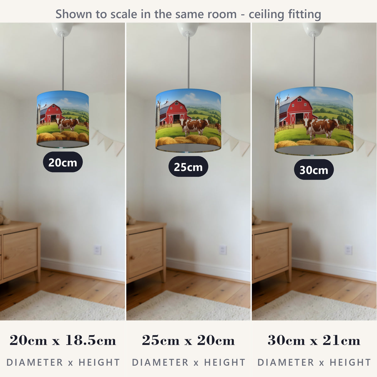 Farmland Panorama wraparound lampshade - Farmyard - photo 6