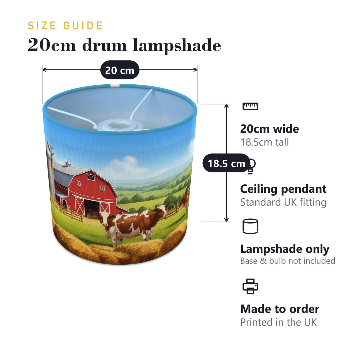 Farmland Panorama wraparound lampshade - Farmyard - photo 7