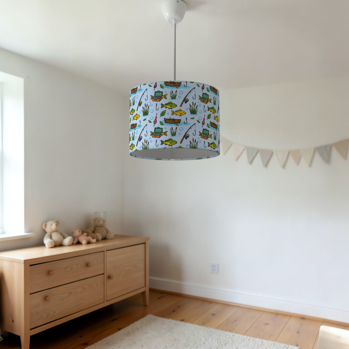 Sky Gone Fishing lampshade - 20cm x 18.5cm Ceiling - photo 3