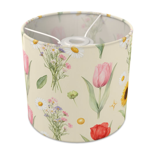 Cream Floral Kids lampshade - 20cm x 18.5cm Ceiling - main photo