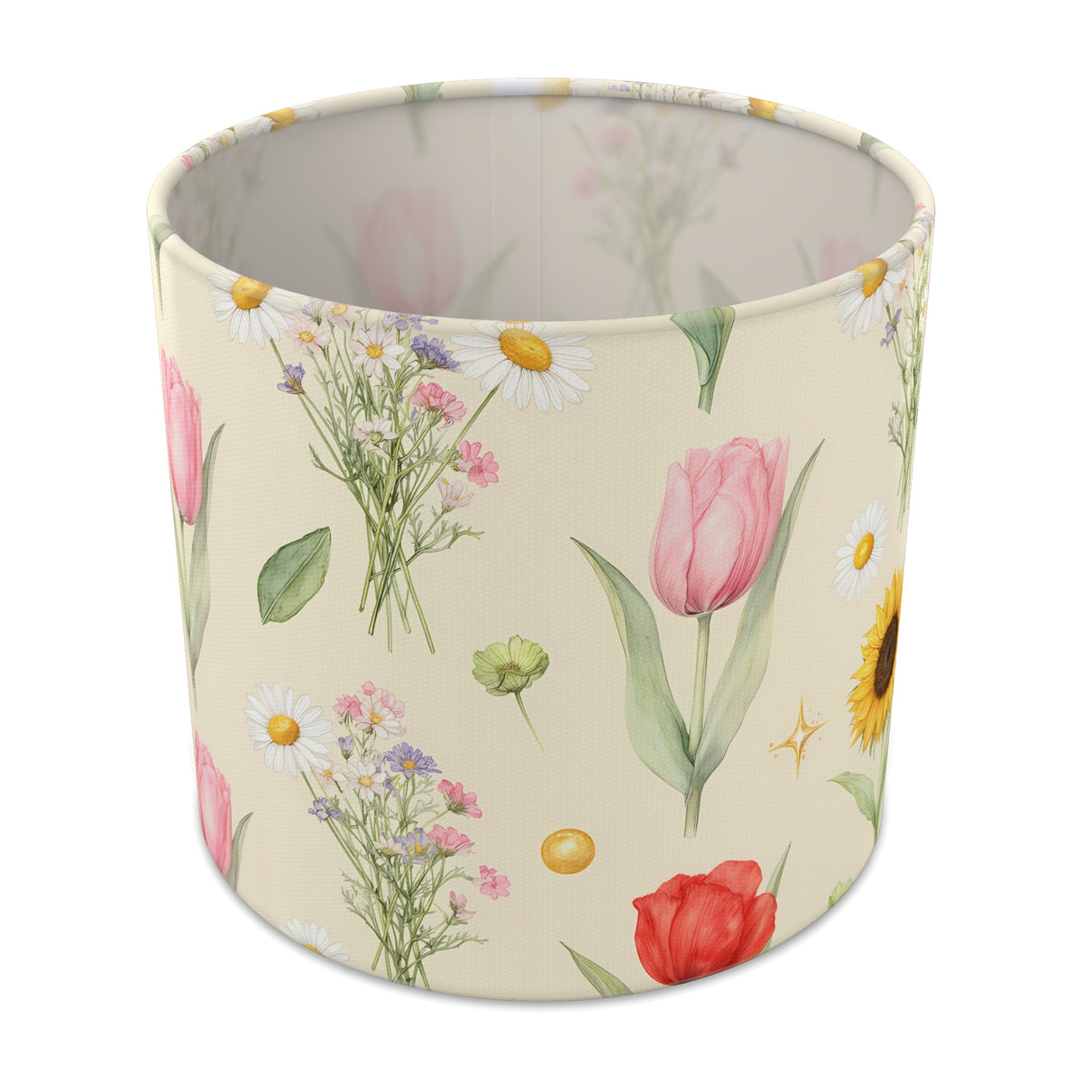 Cream Floral Kids lampshade - 20cm x 18.5cm Table