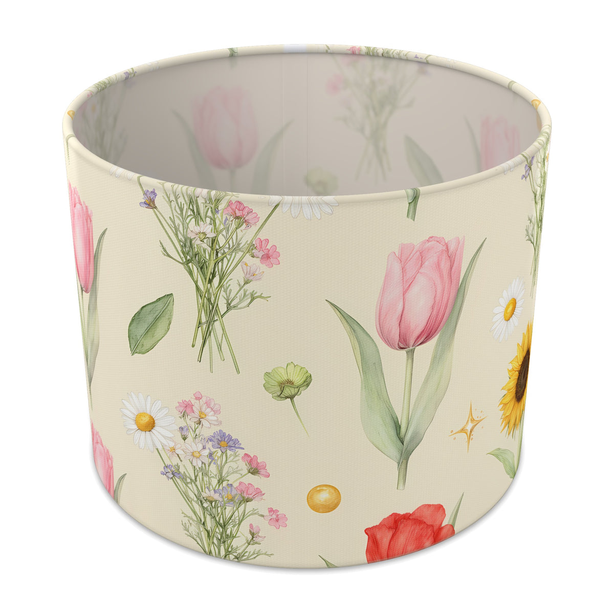 Cream Floral Kids lampshade - 25cm x 20cm Table