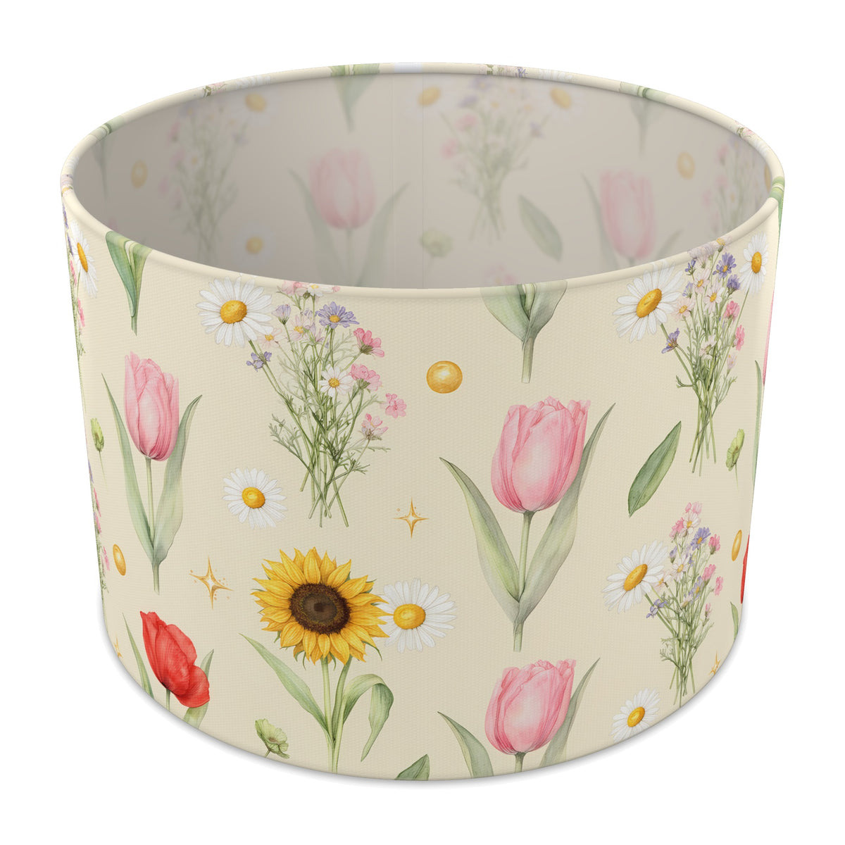 Cream Floral Kids lampshade - 30cm x 21cm Table