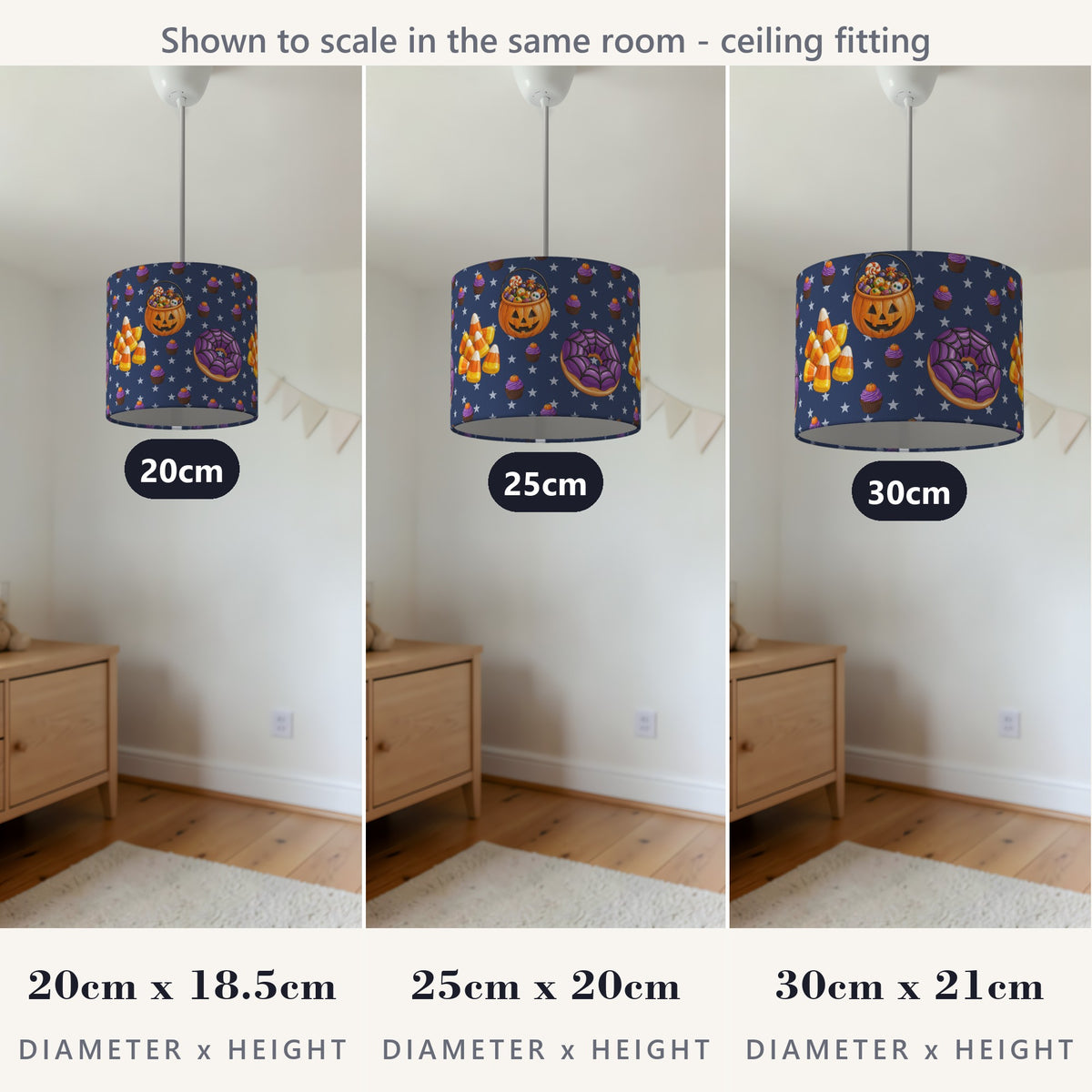 Navy Halloween Food lampshade - 20cm x 18.5cm Ceiling - photo 4