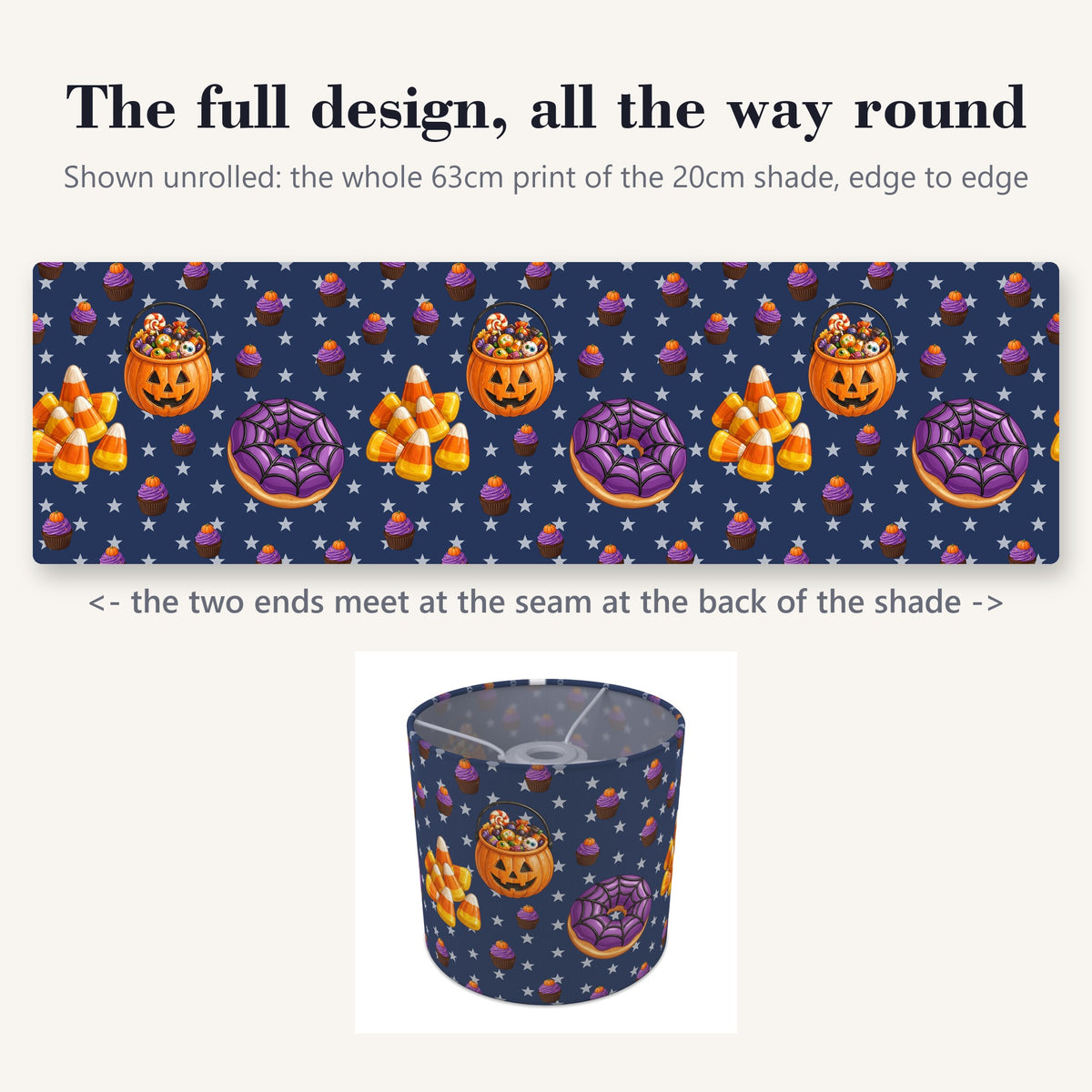 Navy Halloween Food lampshade - 20cm x 18.5cm Ceiling - photo 9