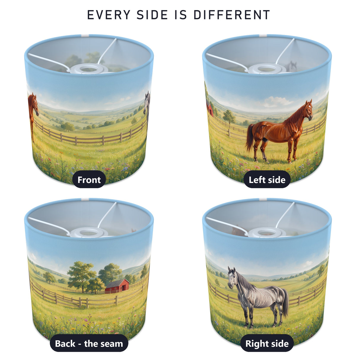 Pony Meadow wraparound lampshade - Summer Meadow - photo 3