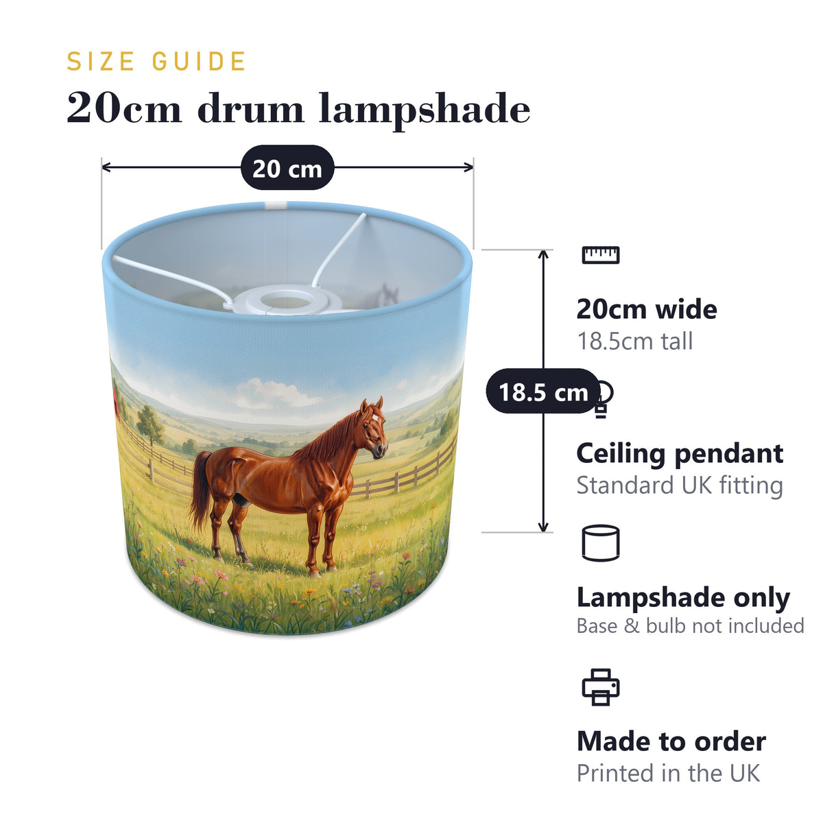Pony Meadow wraparound lampshade - Summer Meadow - photo 7