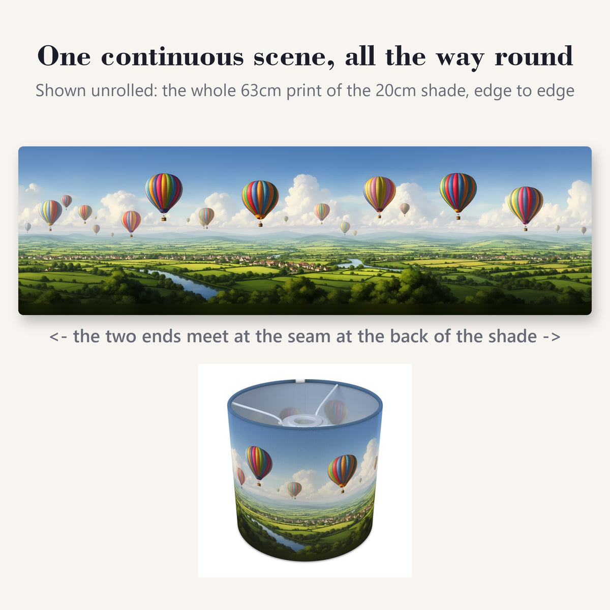 Balloon Skies wraparound lampshade - Countryside Flight - photo 2