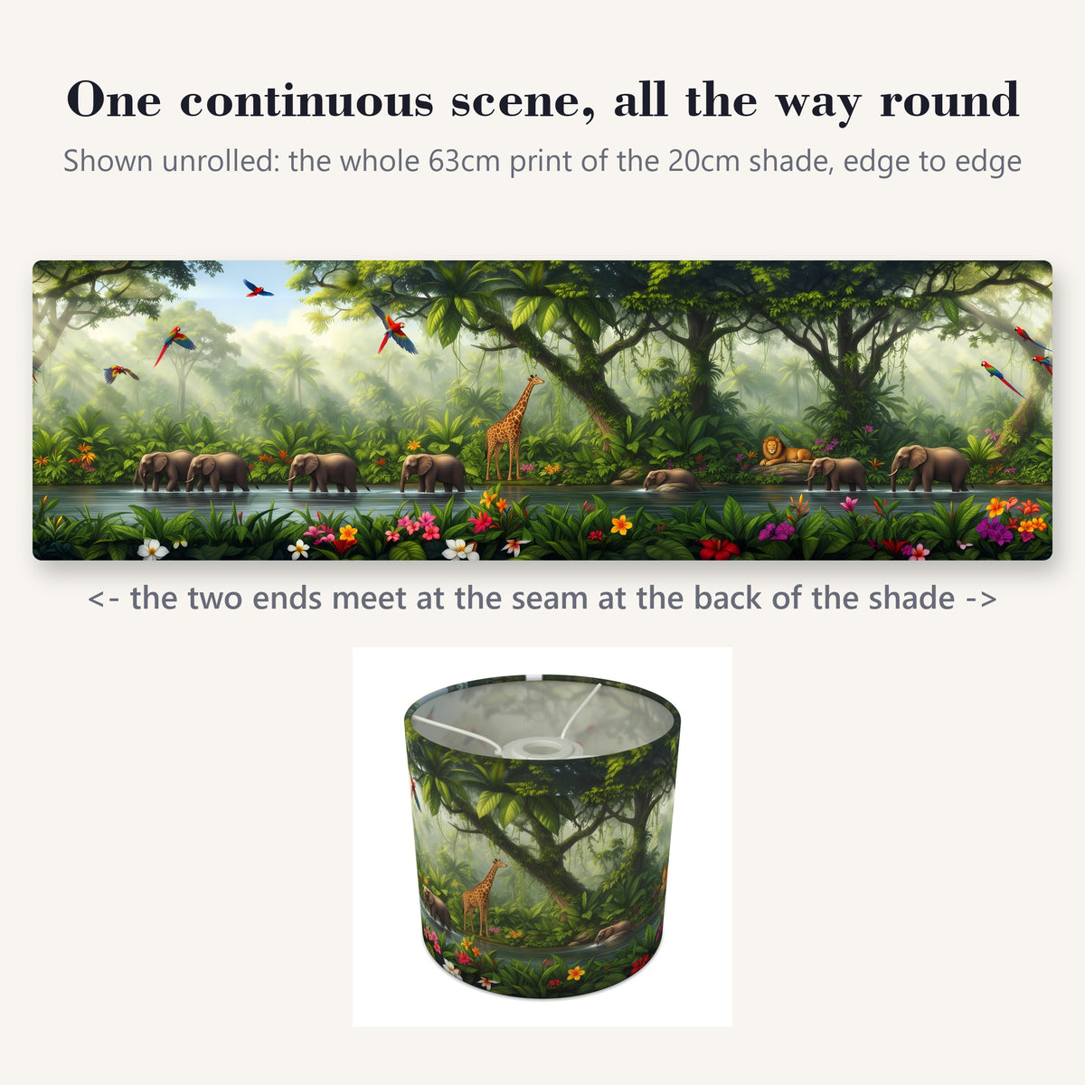 Jungle Panorama wraparound lampshade - Jungle Morning - photo 2
