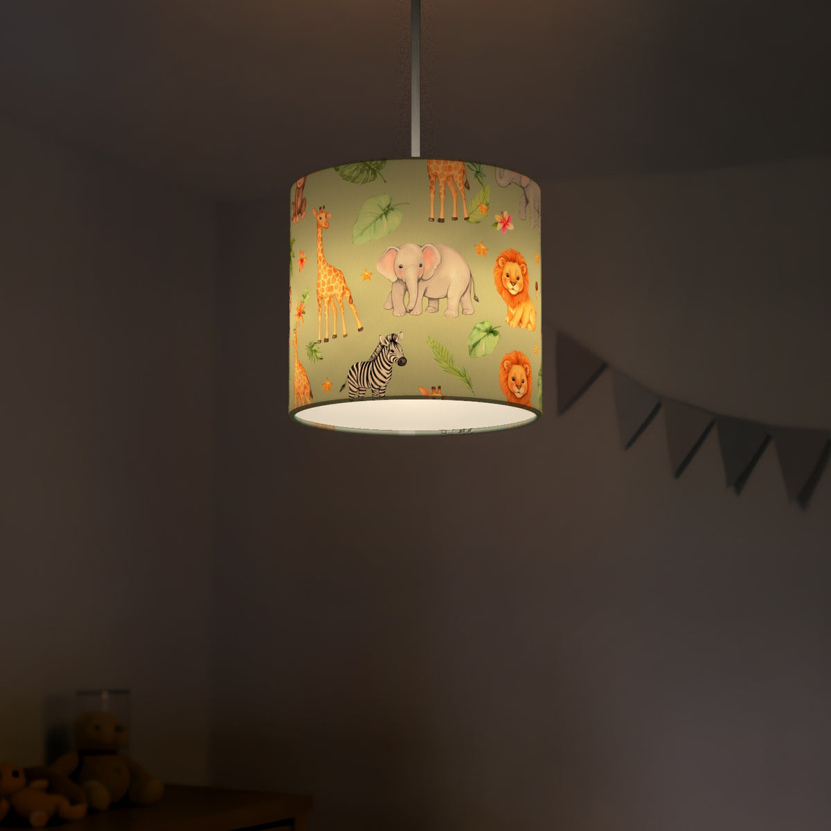 Sage Jungle Pals lampshade - 20cm x 18.5cm Ceiling - photo 5