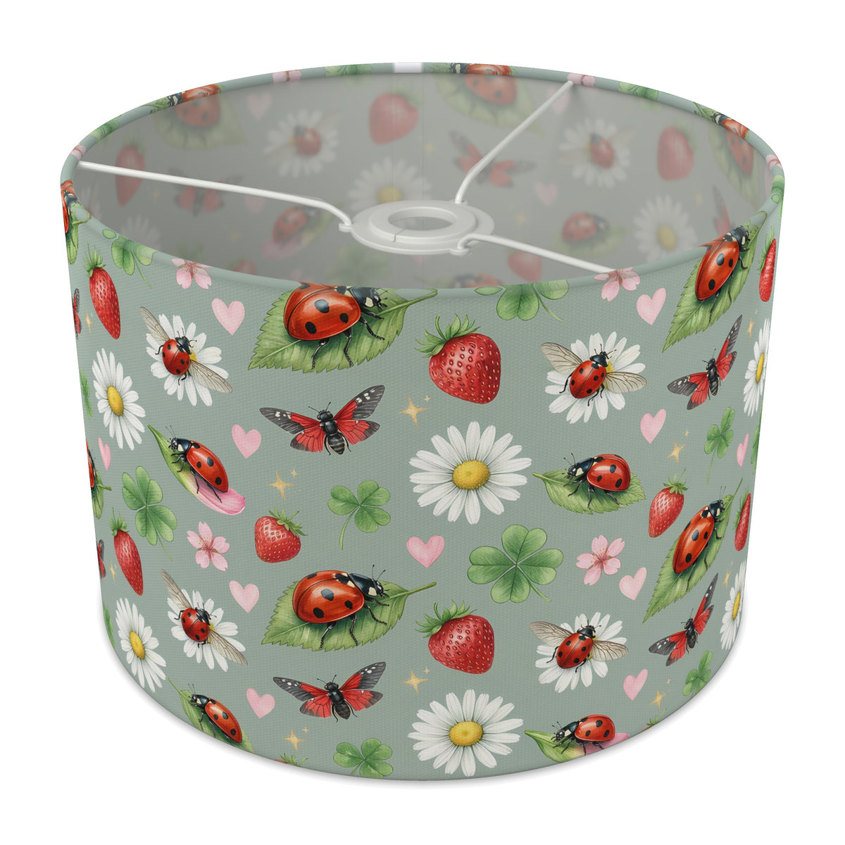 Sage Lucky Ladybirds lampshade - 30cm x 21cm Ceiling