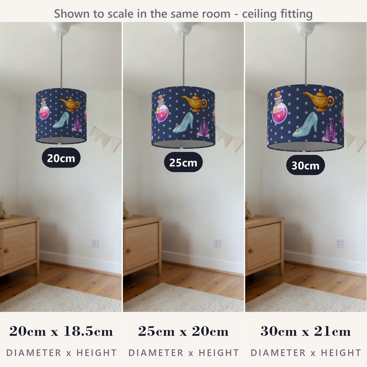 Navy Magic lampshade - 20cm x 18.5cm Ceiling - photo 4