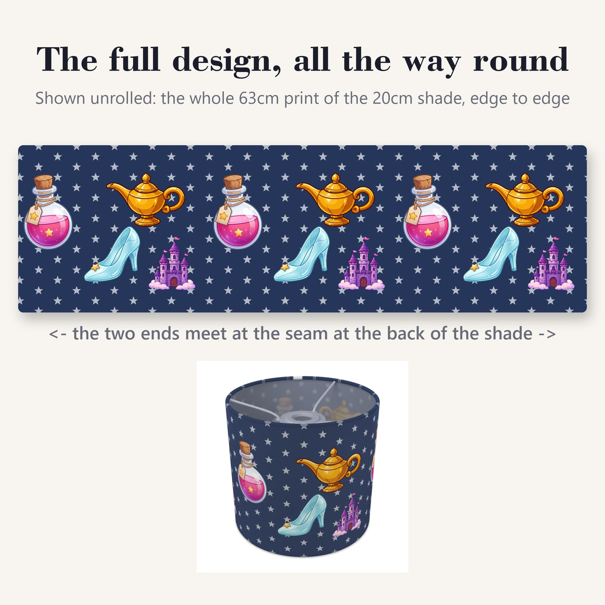 Navy Magic lampshade - 20cm x 18.5cm Ceiling - photo 9
