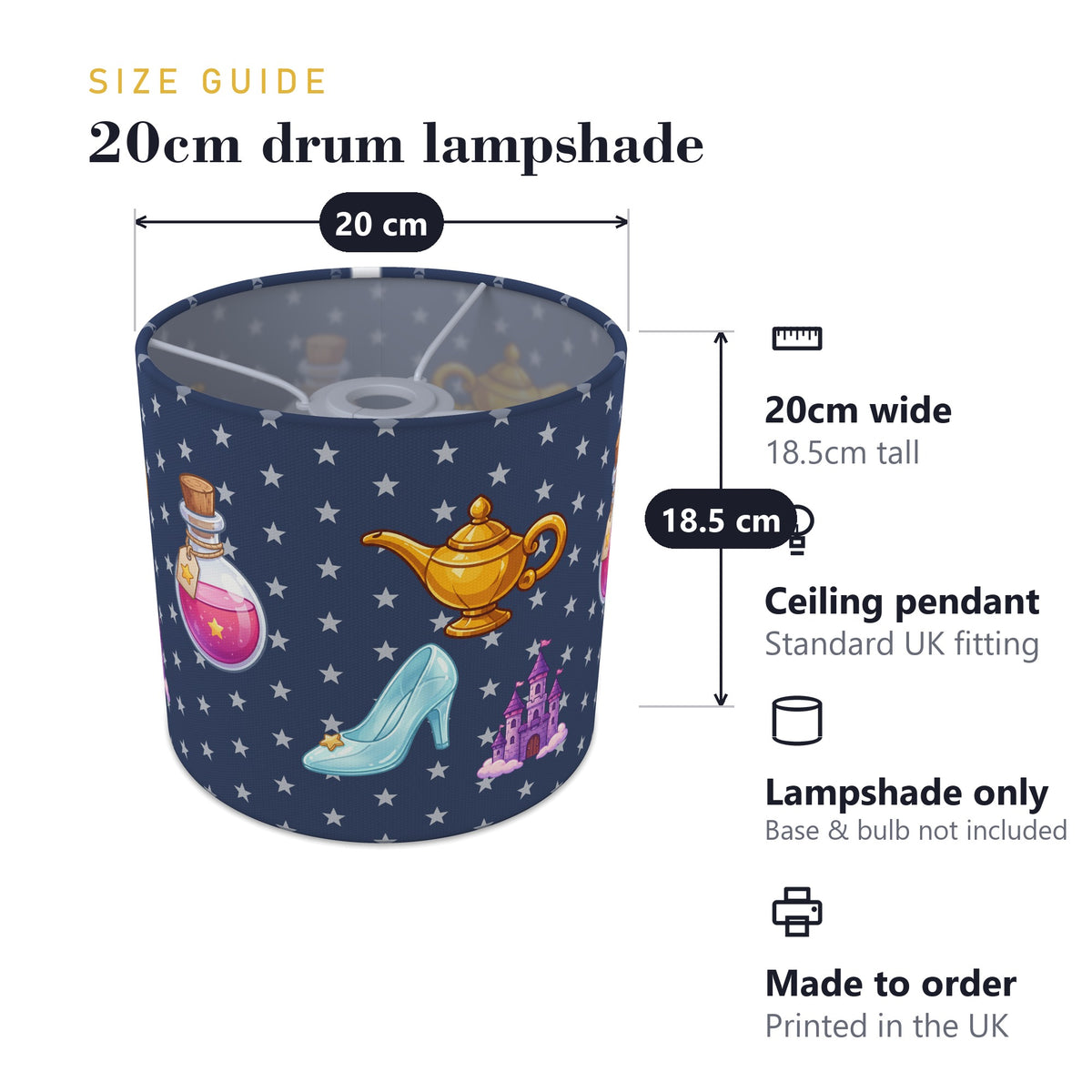 Navy Magic lampshade - 20cm x 18.5cm Ceiling - photo 7