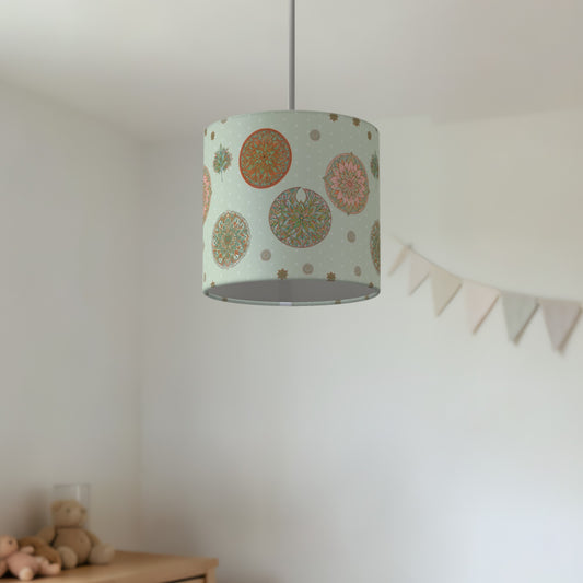 Sage Boho Mandala lampshade - 20cm x 18.5cm Ceiling - photo 2