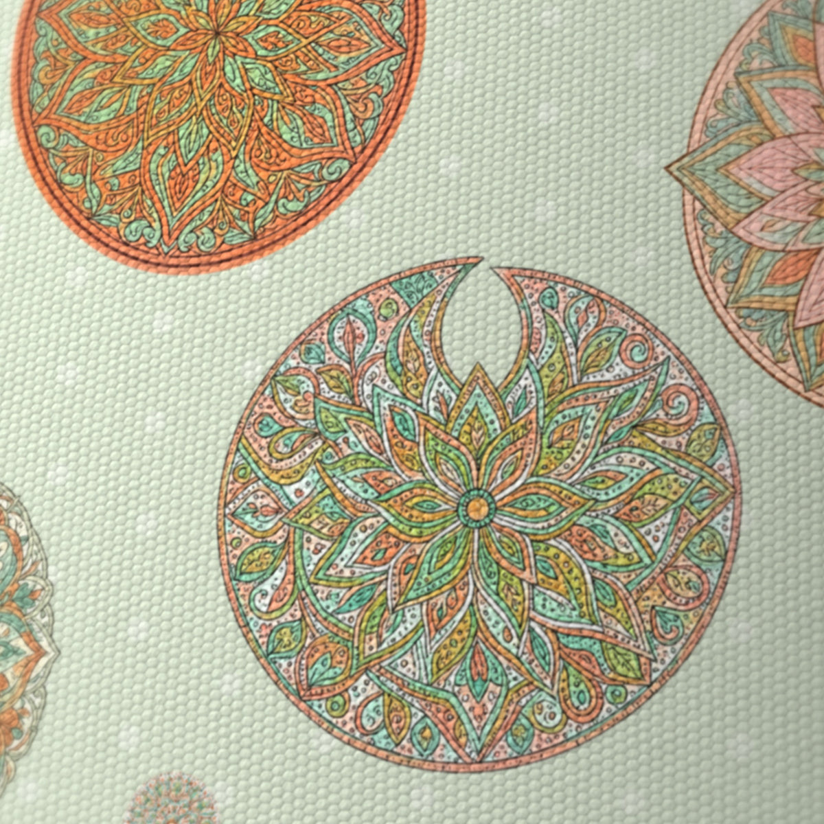 Sage Boho Mandala lampshade - 20cm x 18.5cm Ceiling - photo 6