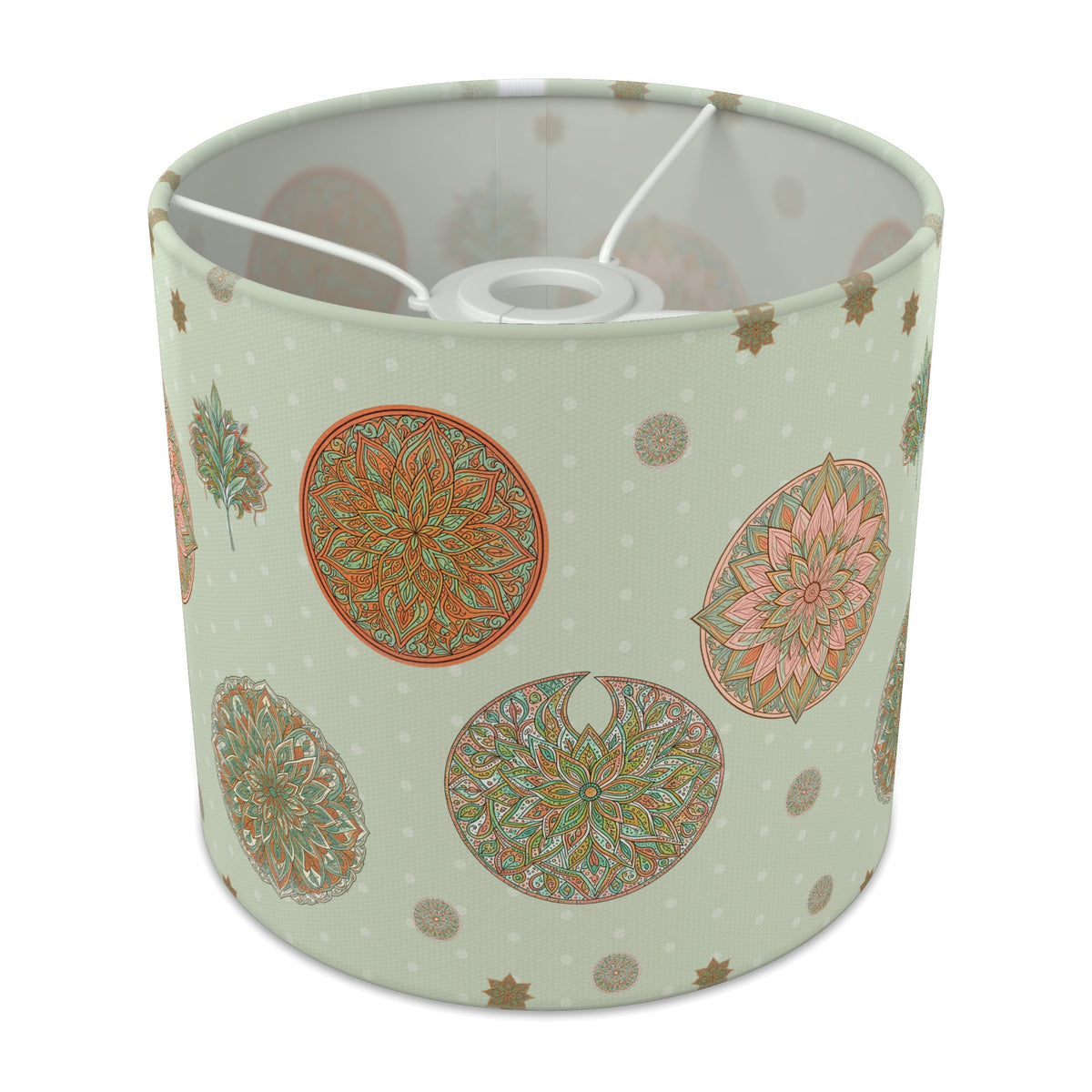 Sage Boho Mandala lampshade - 20cm x 18.5cm Ceiling - main photo