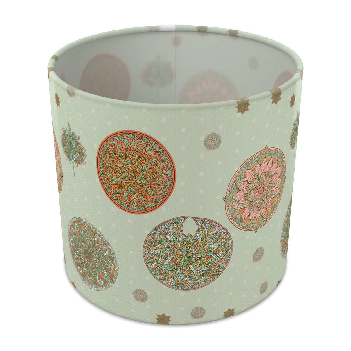 Sage Boho Mandala lampshade - 20cm x 18.5cm Table