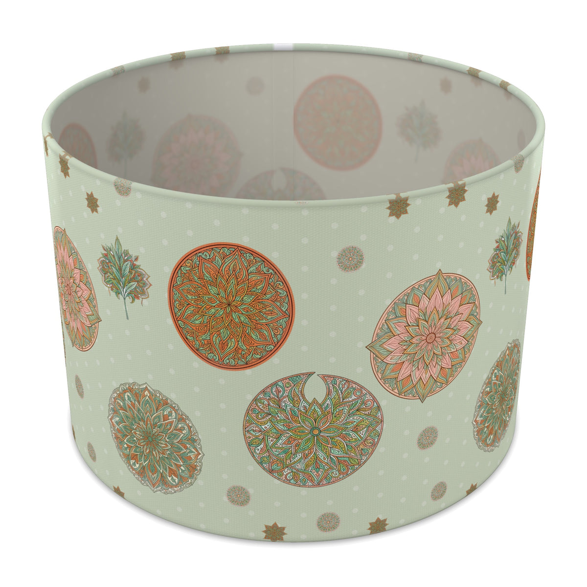 Sage Boho Mandala lampshade - 30cm x 21cm Table
