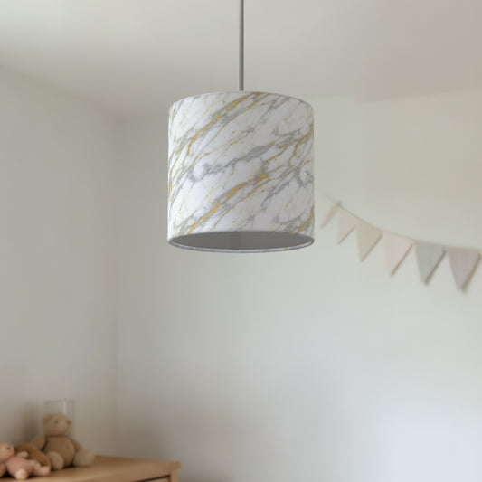 White Marble Luxe lampshade - 20cm x 18.5cm Ceiling - photo 2