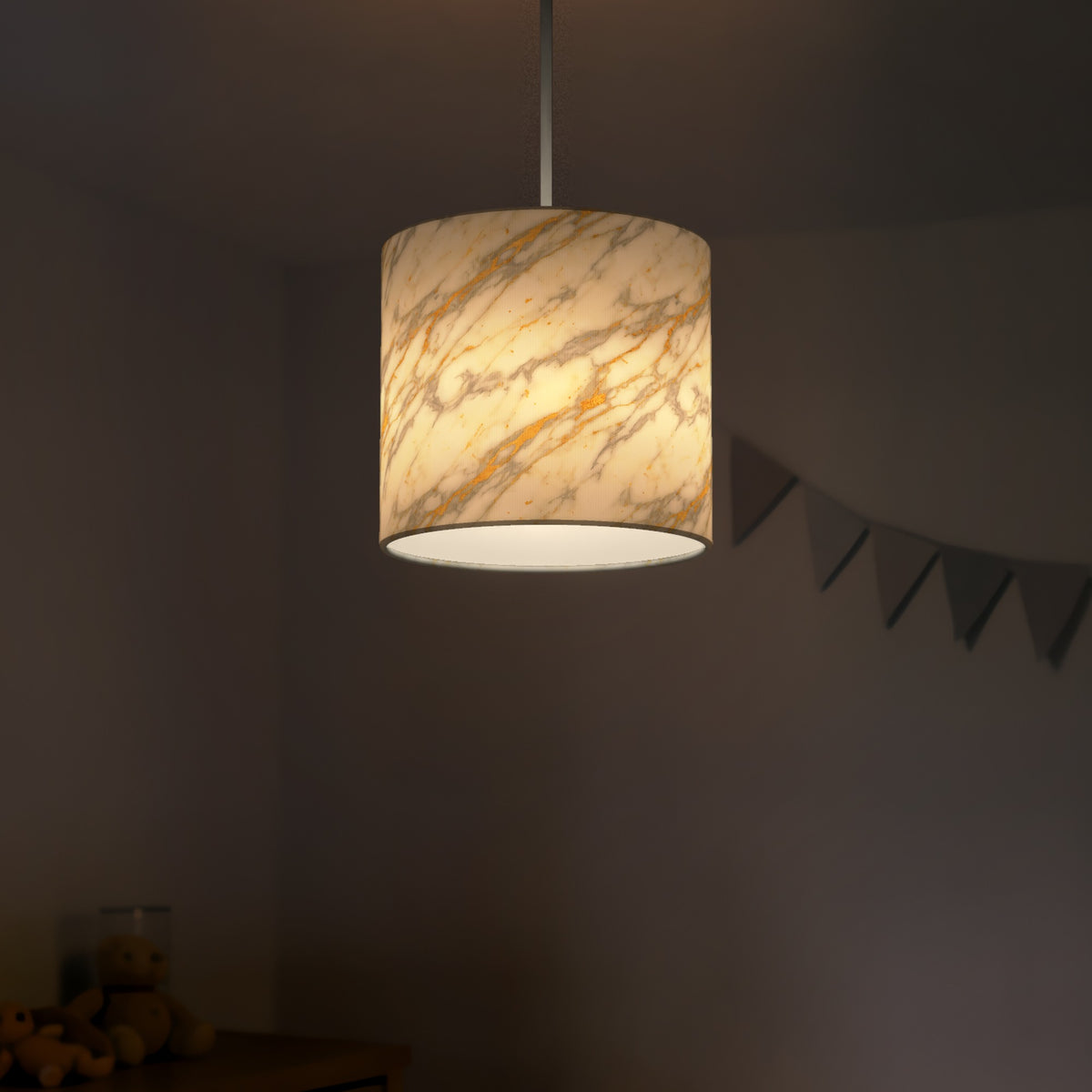 White Marble Luxe lampshade - 20cm x 18.5cm Ceiling - photo 5