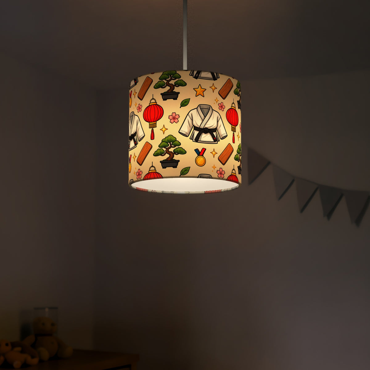 Cream Little Dojo lampshade - 20cm x 18.5cm Ceiling - photo 5