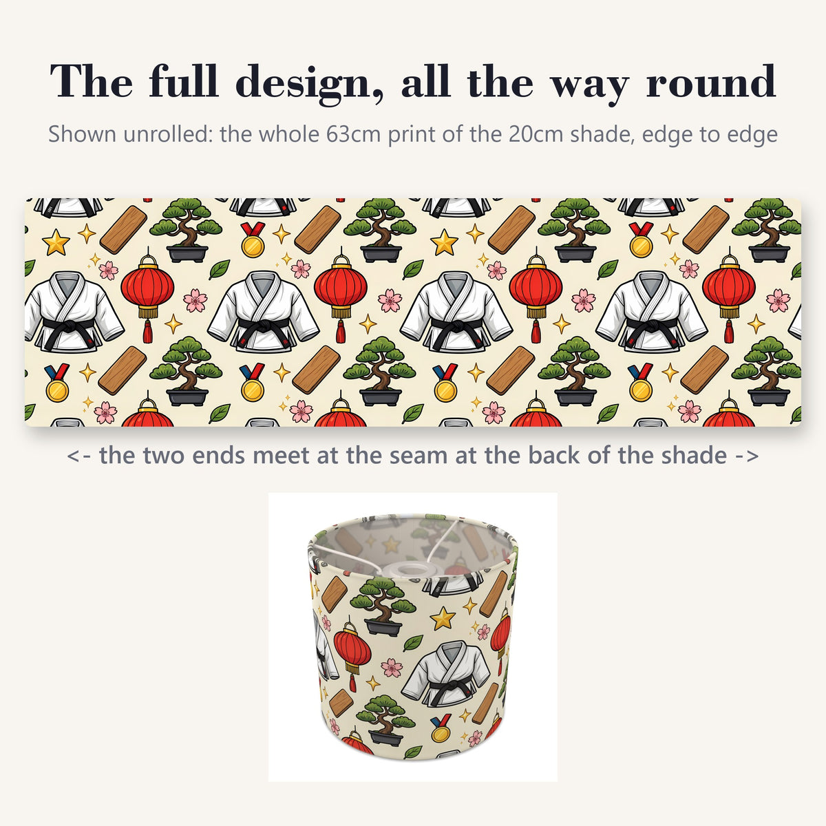 Cream Little Dojo lampshade - 20cm x 18.5cm Ceiling - photo 9