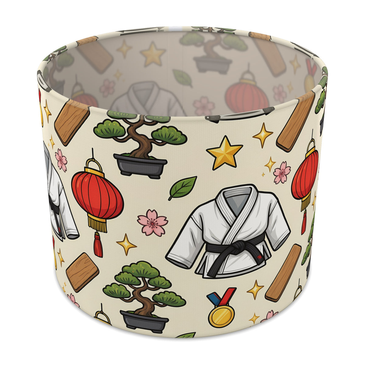 Cream Little Dojo lampshade - 25cm x 20cm Table