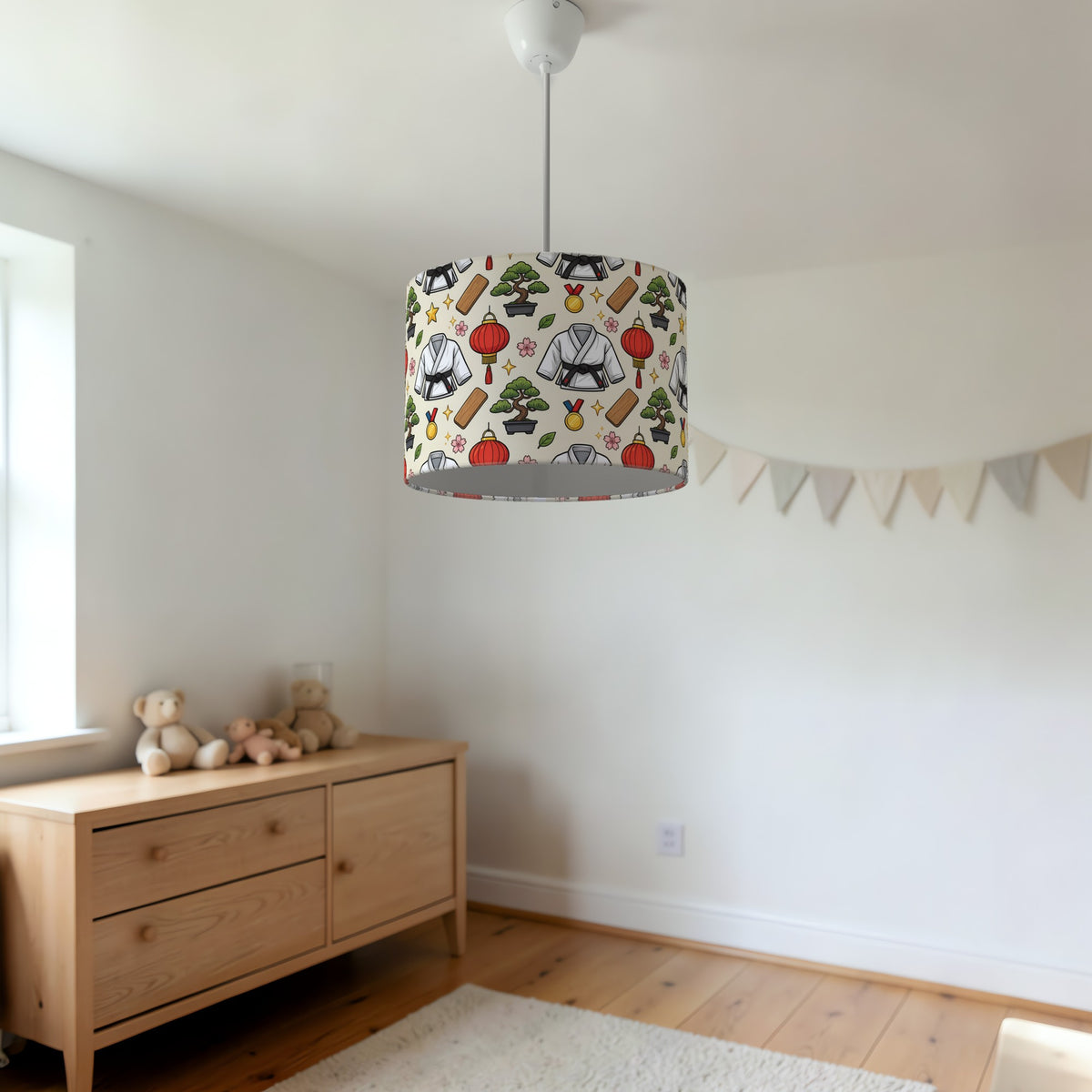 Cream Little Dojo lampshade - 20cm x 18.5cm Ceiling - photo 3