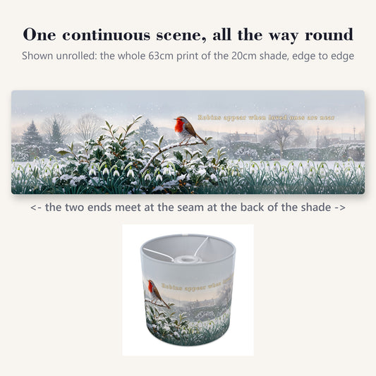 Memorial Robin wraparound lampshade - Winter Robin - photo 2