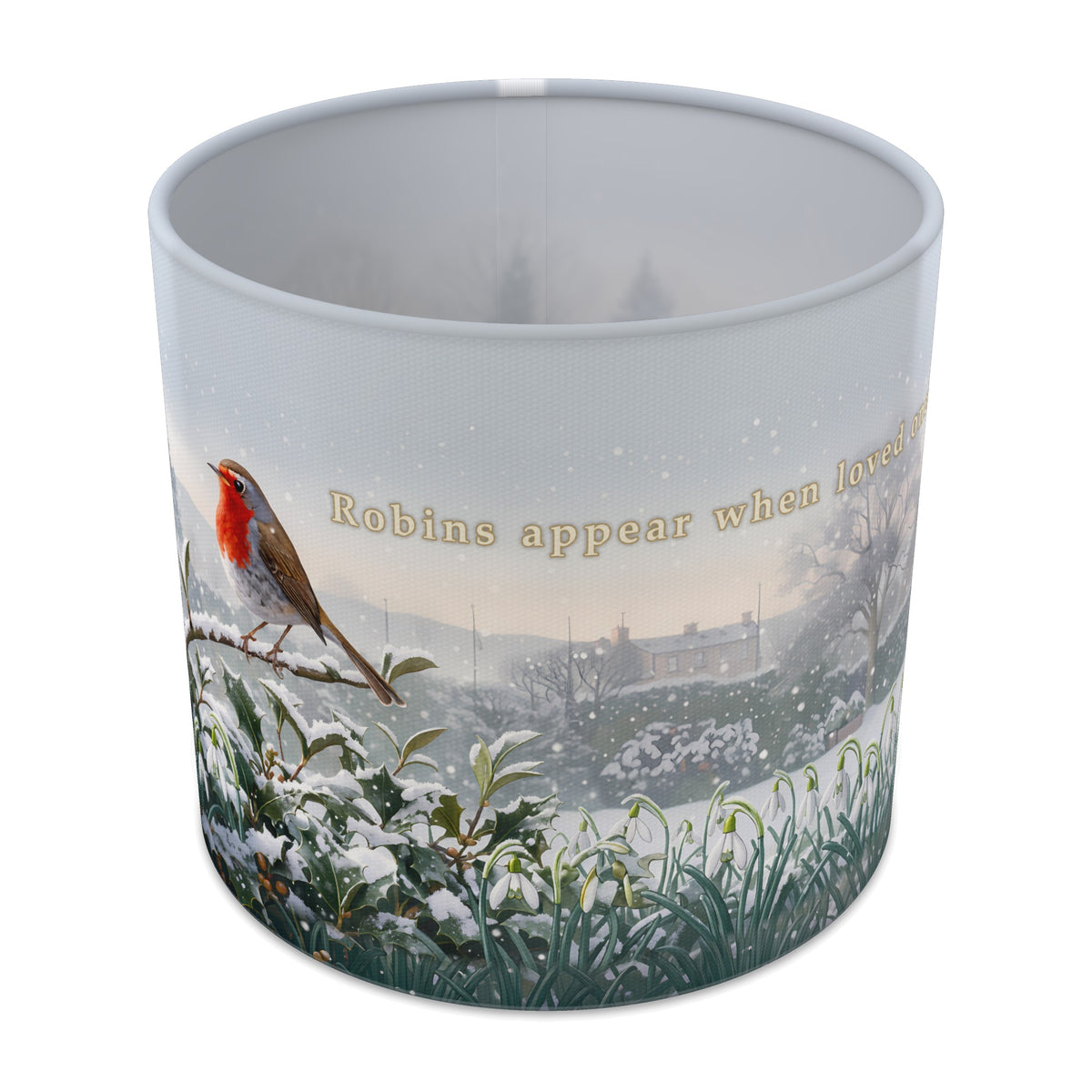 Winter Robin Memorial Robin lampshade - 20cm x 18.5cm Table