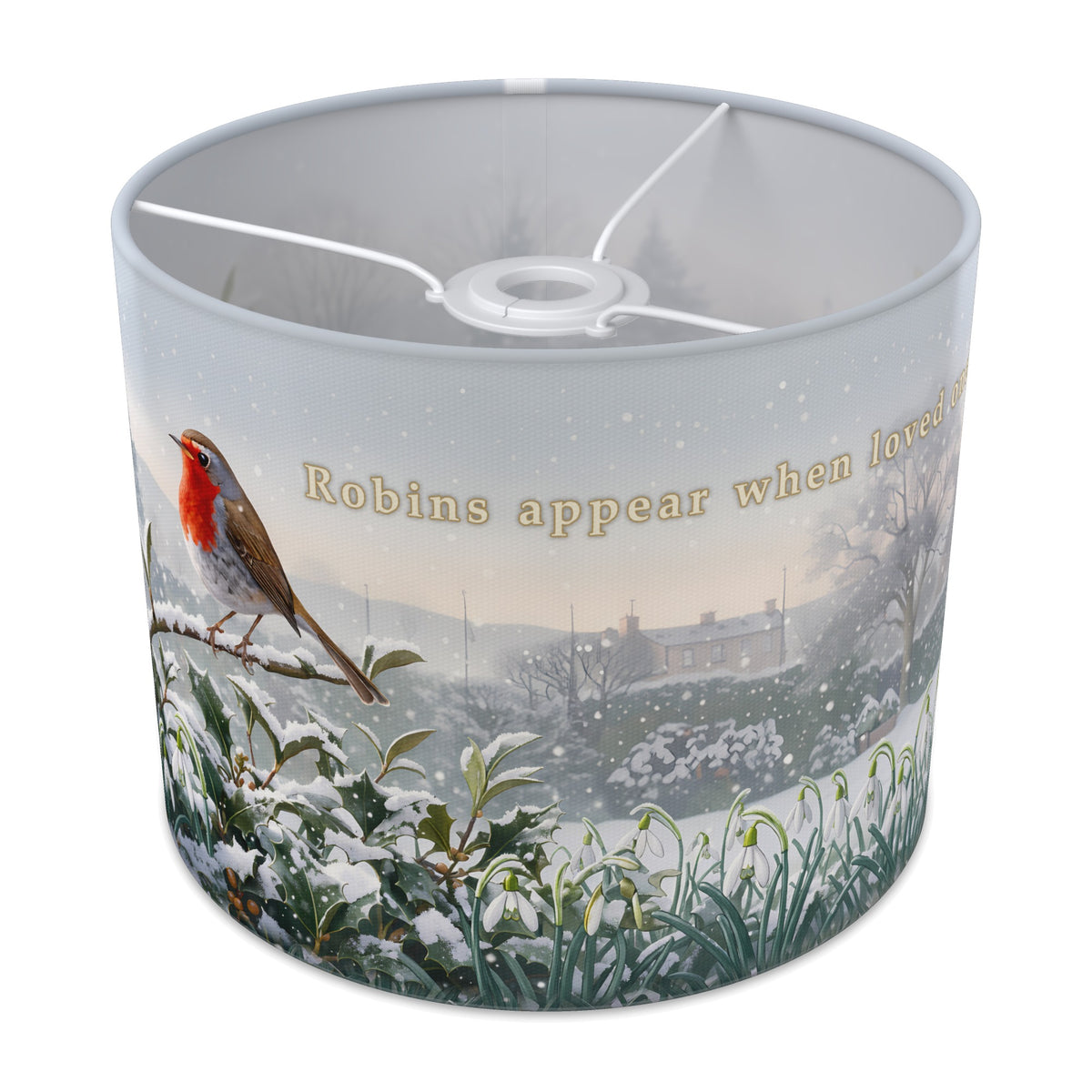 Winter Robin Memorial Robin lampshade - 25cm x 20cm Ceiling