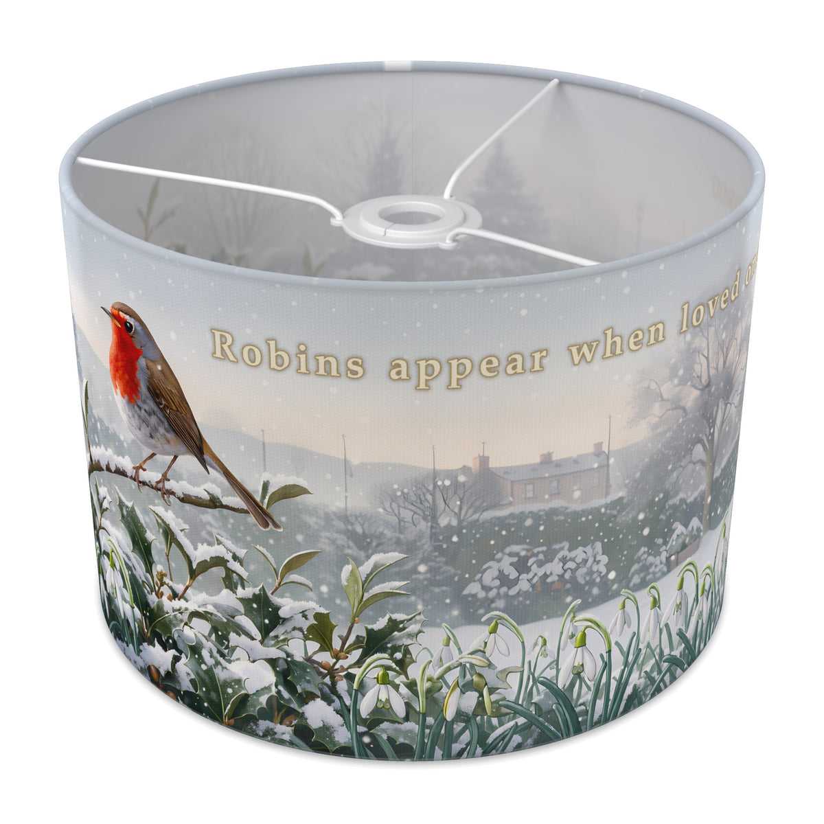 Winter Robin Memorial Robin lampshade - 30cm x 21cm Ceiling