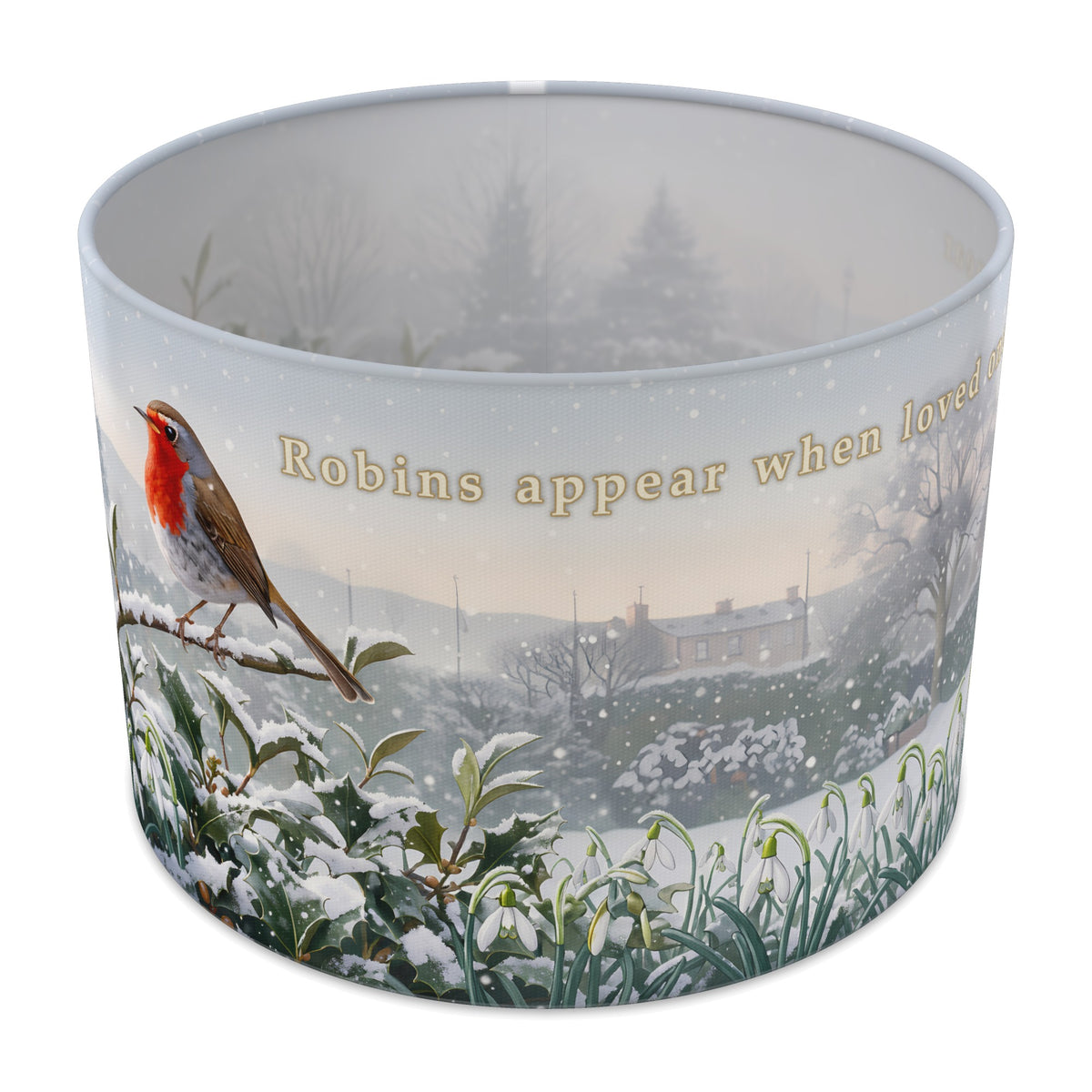 Winter Robin Memorial Robin lampshade - 30cm x 21cm Table