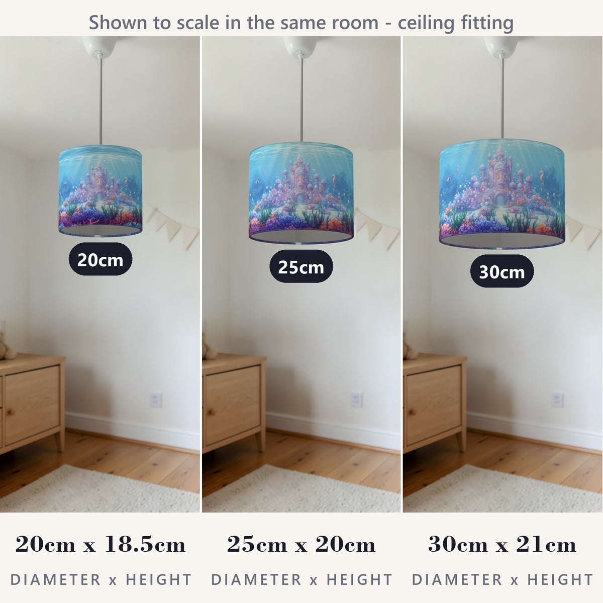 Mermaid Kingdom wraparound lampshade - Mermaid Castle - photo 6
