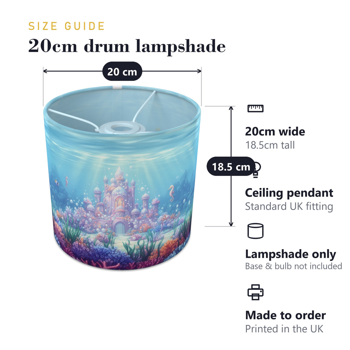 Mermaid Kingdom wraparound lampshade - Mermaid Castle - photo 7