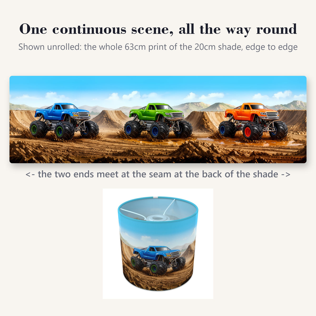 Monster Trucks wraparound lampshade - Mud Arena - photo 2