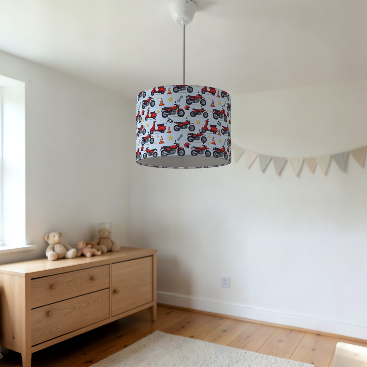 Sky Motorbike Mania lampshade - 20cm x 18.5cm Ceiling - photo 3