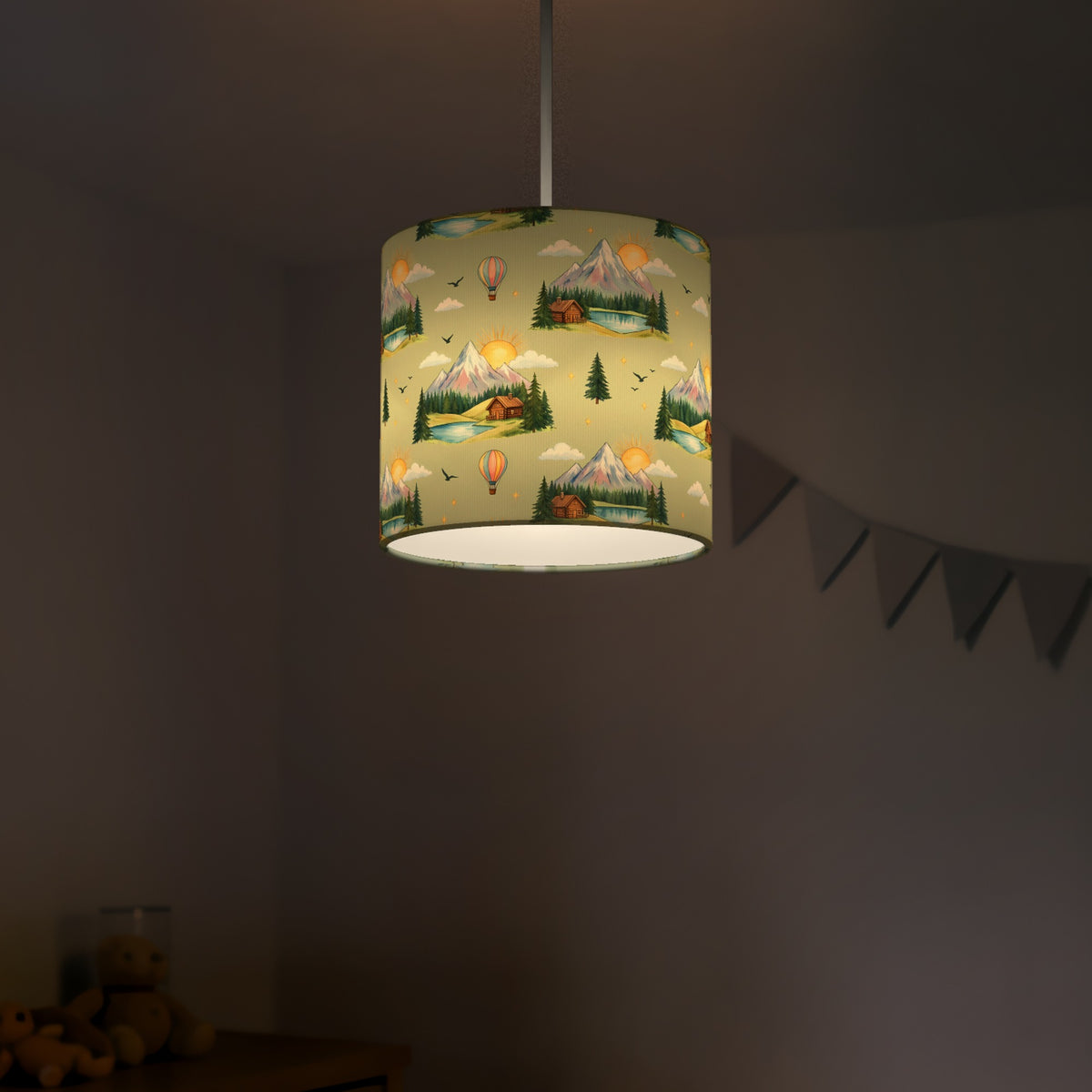 Sage Mountain Adventure lampshade - 20cm x 18.5cm Ceiling - photo 5