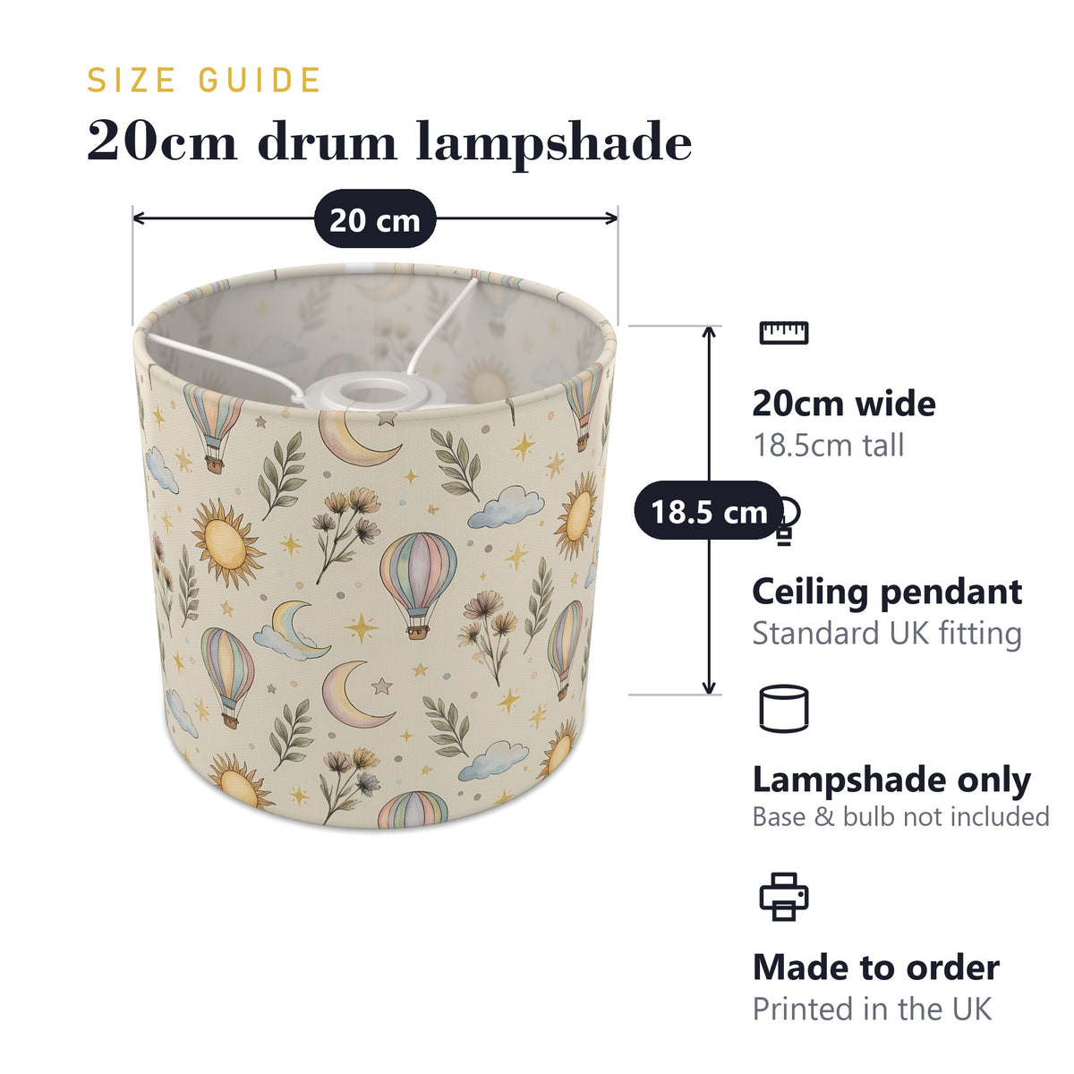 Oat Little Boho lampshade - 20cm x 18.5cm Ceiling - photo 7